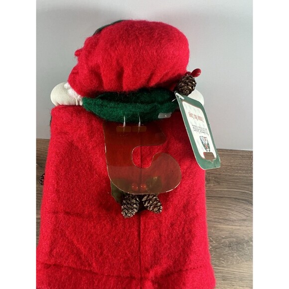 Vintage Sleeping Mrs Claus Tissue Box Cover Red Plaid Holly Leaves - Picture 3 of 3